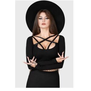 Killstar Black Strappy Crop Top